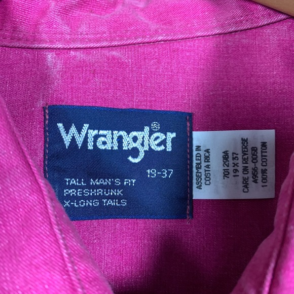 Vintage Wrangler Brushpopper Shirt Men's 19/37 Cowboy Striped VTG 80s 90s NWT - Picture 4 of 9